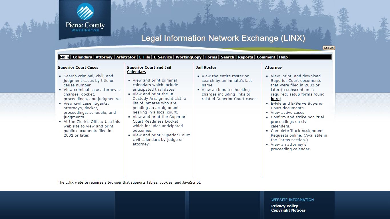 LINX - Pierce County Legal Information Network eXchange